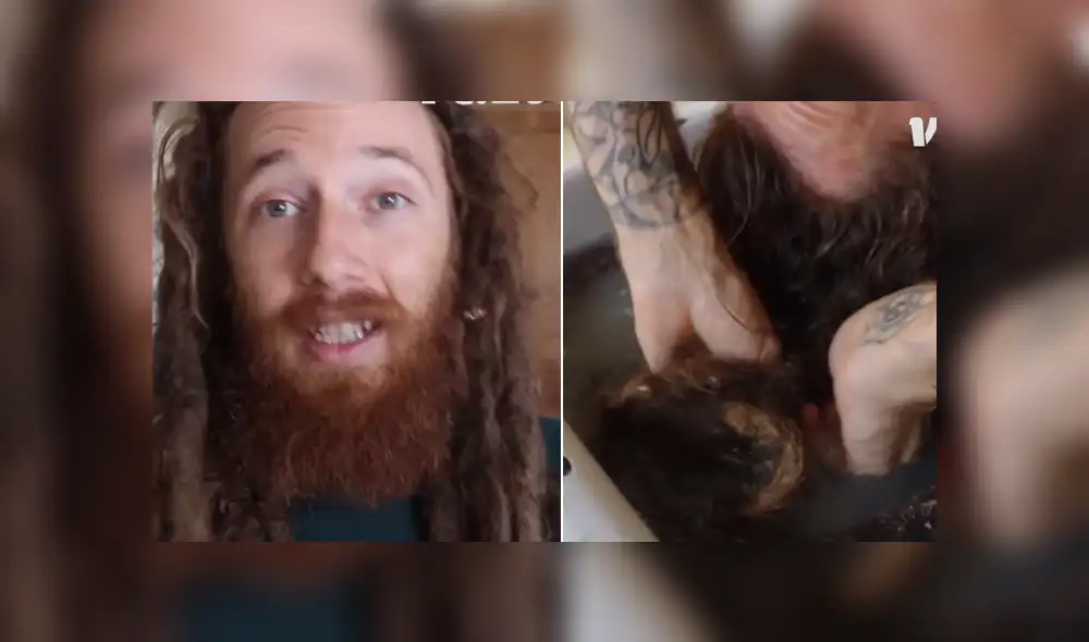 Un joven decidió lavarse uno dreads que no aseo desde que se los hizo. Foto: Facebook Un joven decidió lavarse uno dreads que no aseo desde que se los hizo. Foto: Facebook
