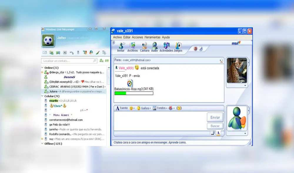Desliza para ver cómo lucía MSN Messenger. Foto: Captura.