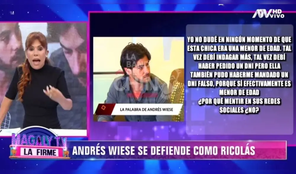 También expresó que no cree que el actor nunca haya considerado las consecuencias de practicar el ‘sexting’ con una usuaria desconocida en redes sociales. (Foto: Captura ATV) También expresó que no cree que el actor nunca haya considerado las consecuencias de practicar el ‘sexting’ con una usuaria desconocida en redes sociales. (Foto: Captura ATV)