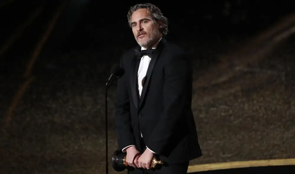 Joaquin Phoenix en su discurso de aceptación (Foto: Reuters)