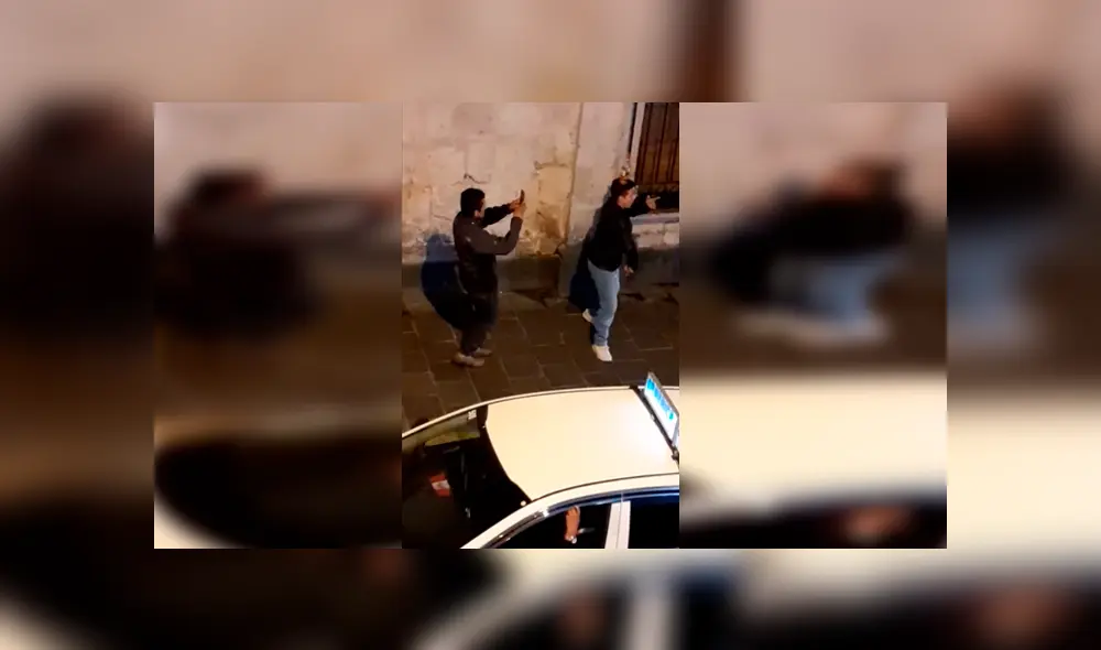 Video es viral en Facebook. El joven se puso a bailar totalmente ebrio en las calles de Arequipa, sin imaginar que una persona lo estaba grabando desde un segundo piso. Foto: Captura.