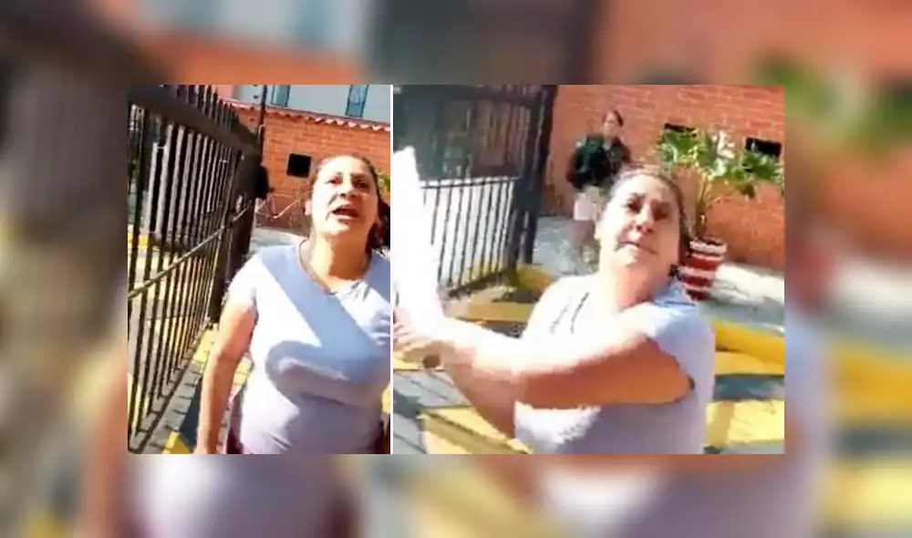 Mujer se alteró porque el guardia de seguridad se negó a permitir el ingreso de visitas. (Foto: Captura) Mujer se alteró porque el guardia de seguridad se negó a permitir el ingreso de visitas. (Foto: Captura)