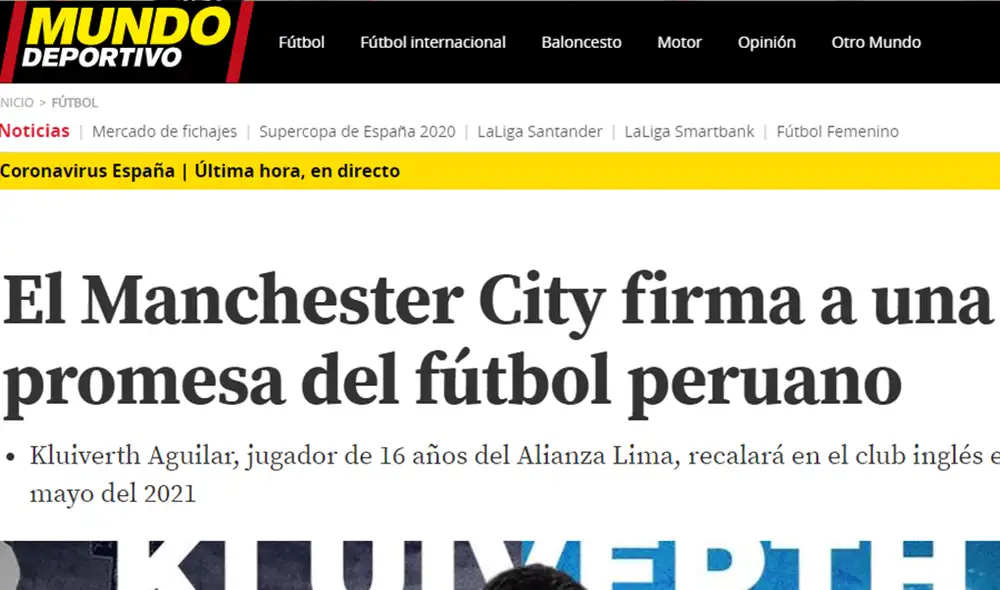La prensa internacional destacó el pase de Kluiverth Aguilar al Manchester City. La prensa internacional destacó el pase de Kluiverth Aguilar al Manchester City.