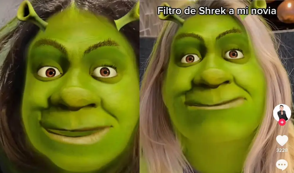 El filtro de Shrek ya se encuentra disponible en TikTok desde hace unos días. Foto: captura TikTok El filtro de Shrek ya se encuentra disponible en TikTok desde hace unos días. Foto: captura TikTok