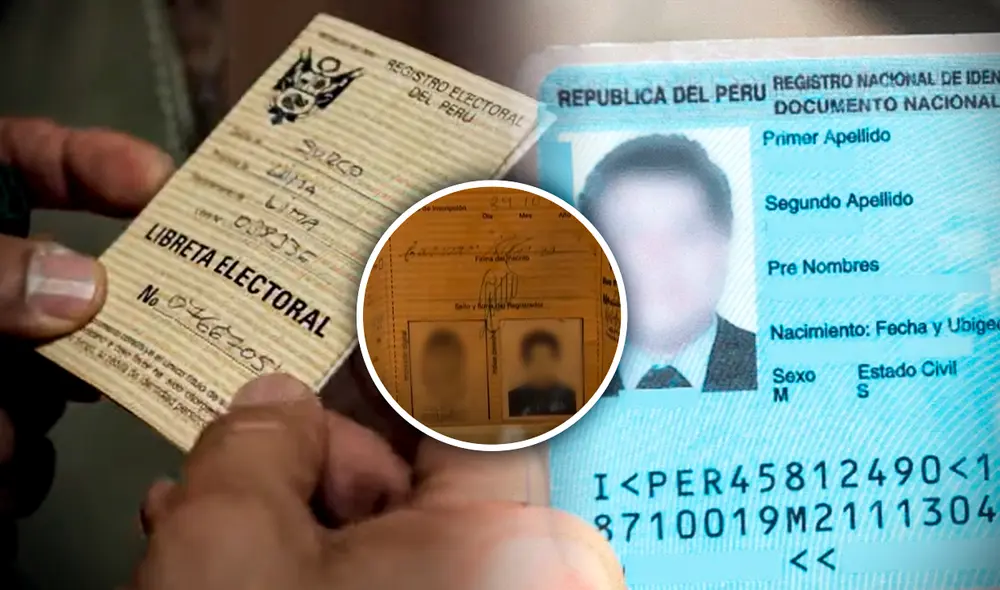 La Libreta Electoral de tres cuerpos de cartulina fue reemplazada por el DNI azul. Foto: composición LR/Misterio clips/Andina/Trámites Perú