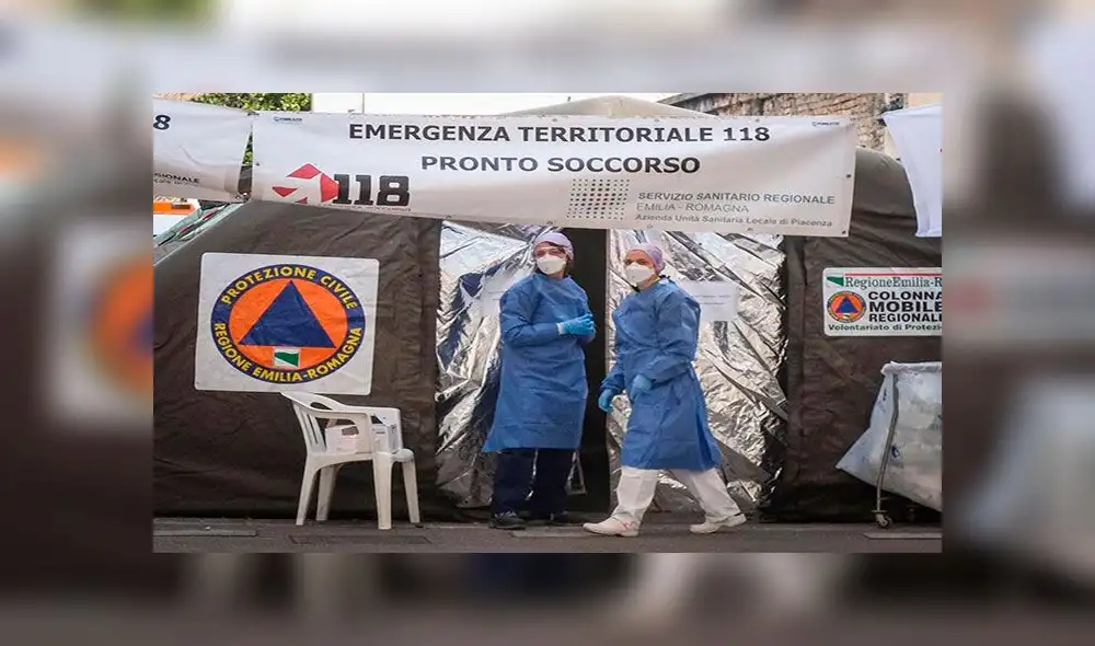 Centro de emergencia contra el coronavirus en Piacenza, Italia. Foto: EFE Centro de emergencia contra el coronavirus en Piacenza, Italia. Foto: EFE