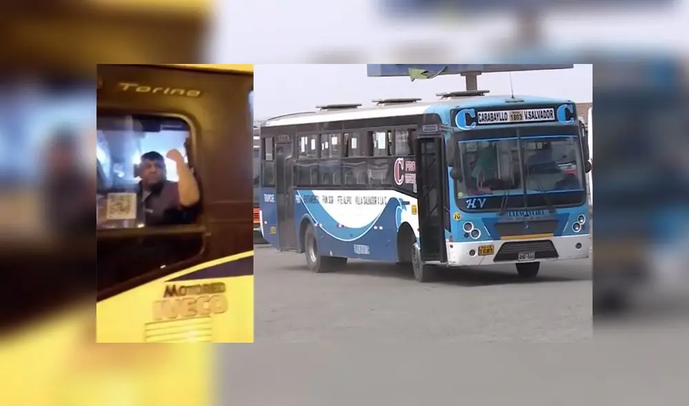 Chofer de bus llevó a los heridos a la comisaría para que la Policía los auxilie. (Foto: Captura de video / América Noticias)