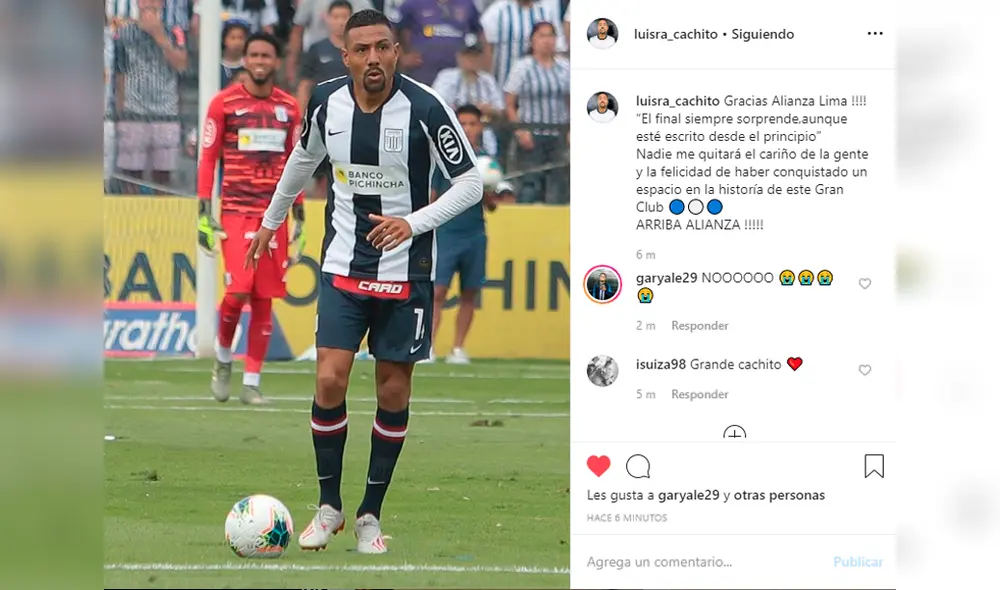 Luis Cachito Ramírez se despide de Alianza Lima tras cuatro años en el club.