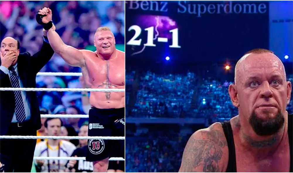 Brock Lesnar quebró la racha invicta de The Undertaker en WrestleMania 30. | Foto: WWE