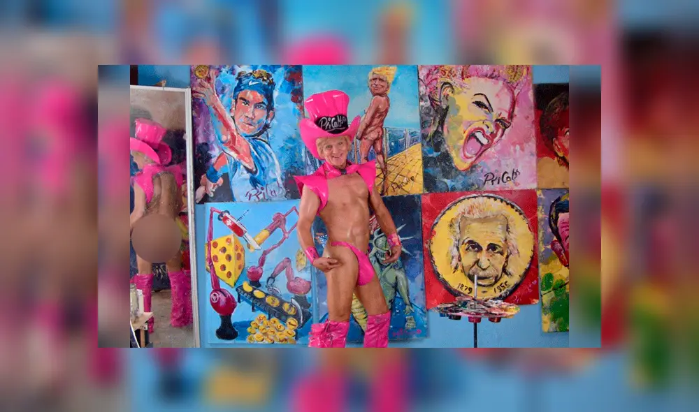 Pinta cuadros con su miembro viril y nalgas: resultado deja sin palabras [VIDEOS]