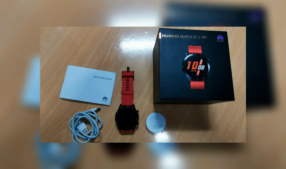 Esto es todo lo que trae el Huawei Watch GT 2. Foto: Juan José López. Esto es todo lo que trae el Huawei Watch GT 2. Foto: Juan José López.