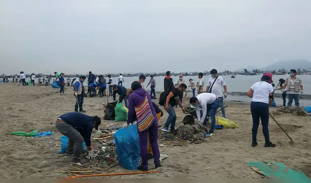 Jueces y servidores de la Corte del Santa limpiaron la bahía de Chimbote
