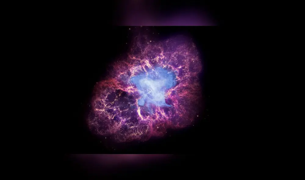 La supernova AD 1054, se expande por la constelación Tauro. En su centro, la muerte de un astro originó una estrella de neutrones. Crédito: NASA.