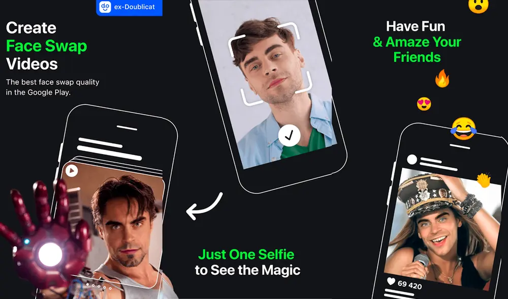 Con esta aplicación podrás hacer intercambio de rostros.  | Foto: Reface