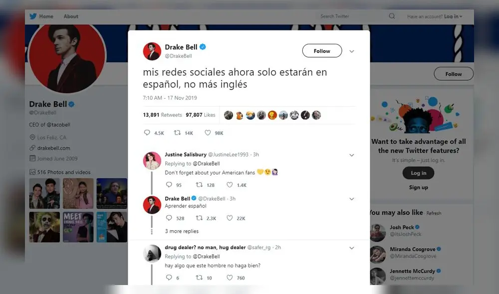 Drake Bell español Drake Bell español