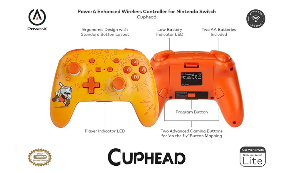 Desliza para ver más fotos sobre los controles de edición especial de Cuphead. Foto: PowerA