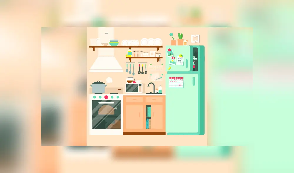 Desliza las imágenes hacia la izquierda para hallar los objetos que se esconden en la cocina. Foto: Televisa. News.