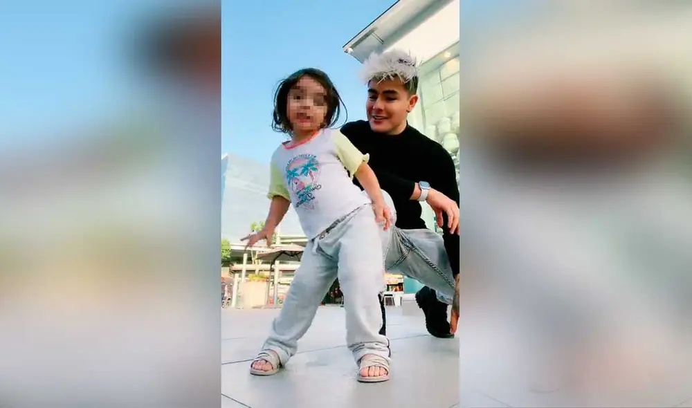 Desliza las imágenes para ver la curiosa coreografía que hizo esta pequeña con su papá del famoso tema de Bad Bunny. Foto: captura de TikTok/Carlos Feria