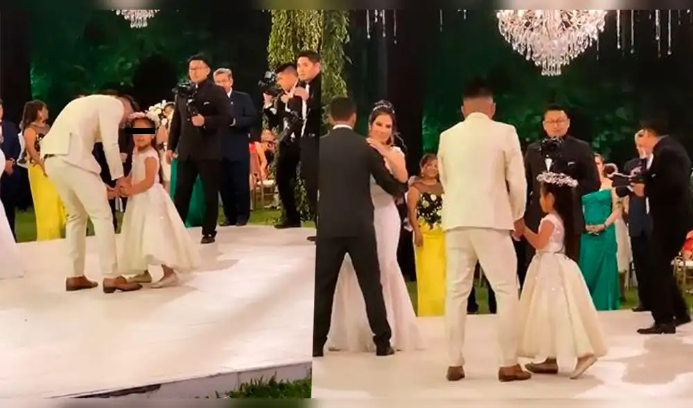 La pareja bailó junto a su niña tras darse el 'Sí' en Trujillo