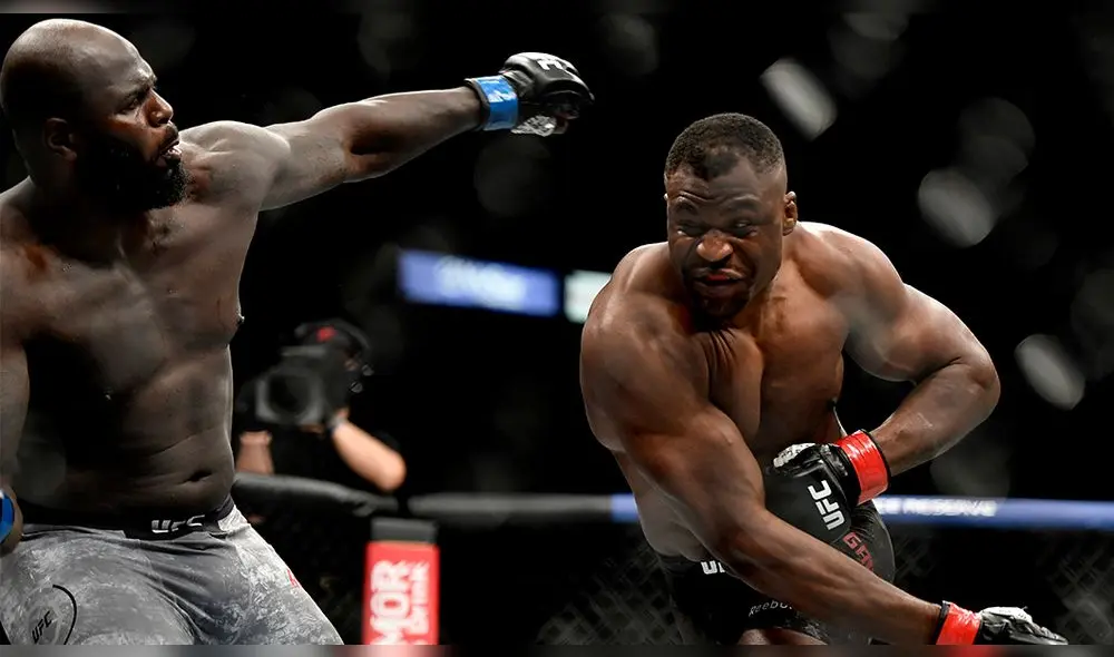 Francis Ngannou derrotó por KO a Jairzinho Rozenstruik. Foto: AFP