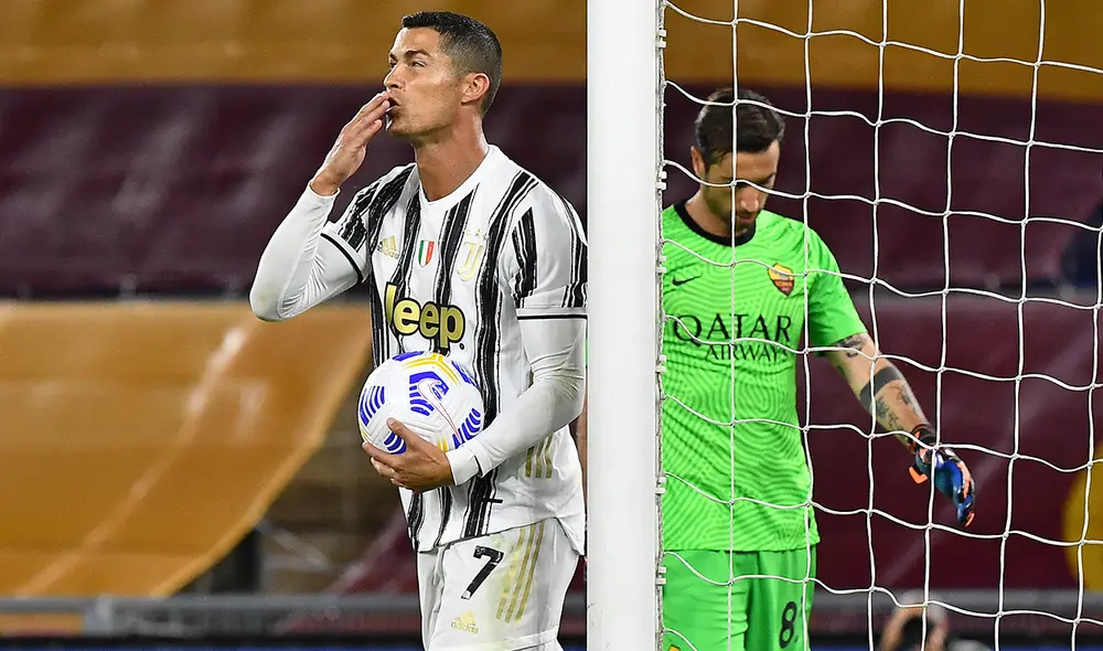 Cristiano Ronaldo puso el gol del empate (1-1) en el choque entre Juventus y Roma por la Serie A. Foto: AFP