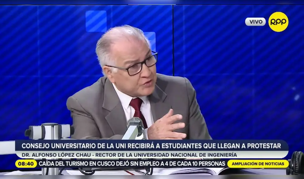 Dr. Alfonso López Chau, rector de la UNI, en una entrevista para RPP.