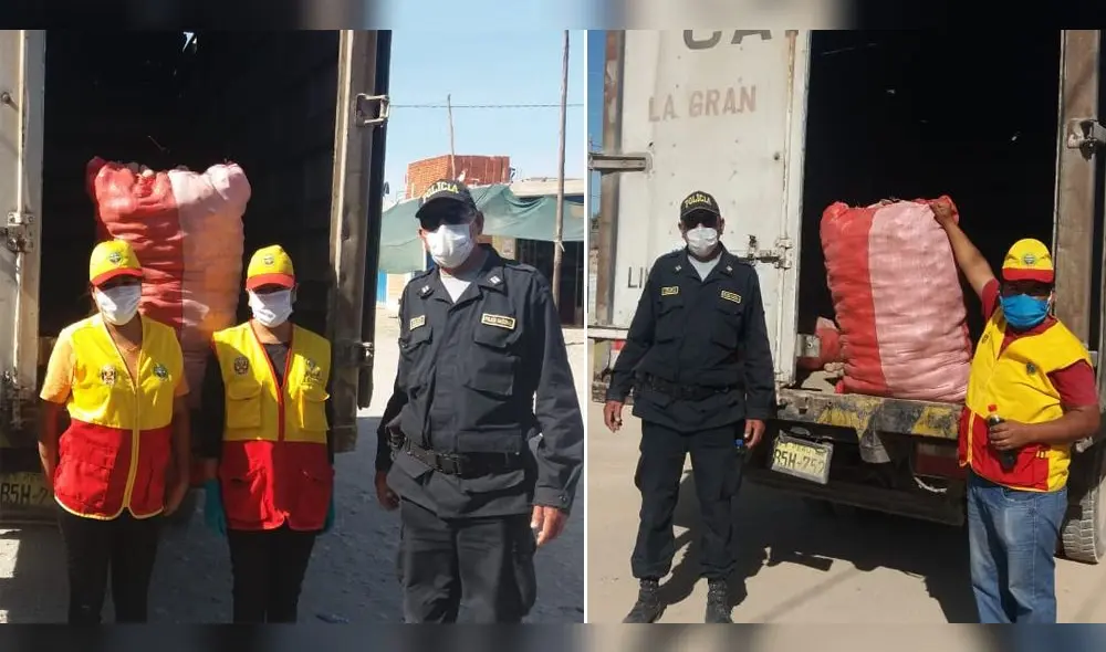 Personal de la comisaría de El Pedregal gestionó la donación con agricultores.