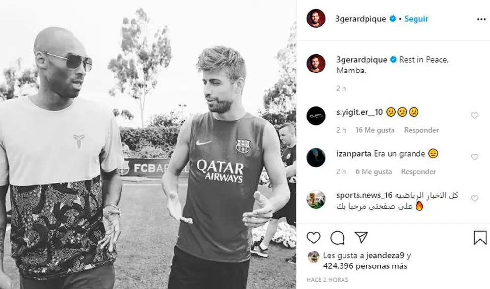 Estrellas del fútbol publican sentidos mensajes ante la muerte de Kobe Bryant. Foto: Instagram