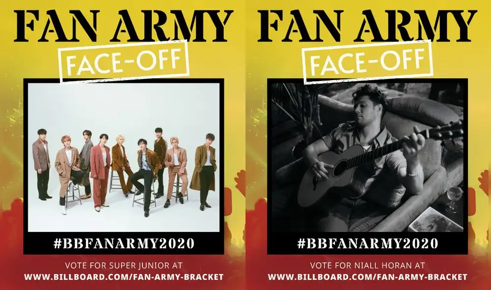 SUPER JUNIOR, Niall Horan, Billboard Fan Army Face-off 2020