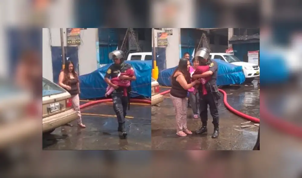 Cercado de Lima: Rescatan a bebé atrapada en incendio en av. Abancay