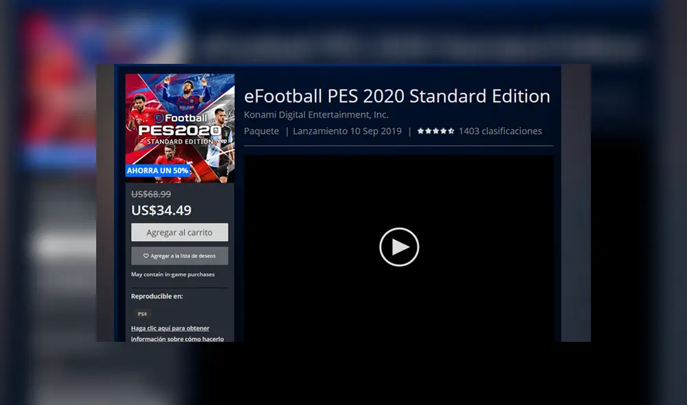 PES 2020 en oferta para PS4. PES 2020 en oferta para PS4.