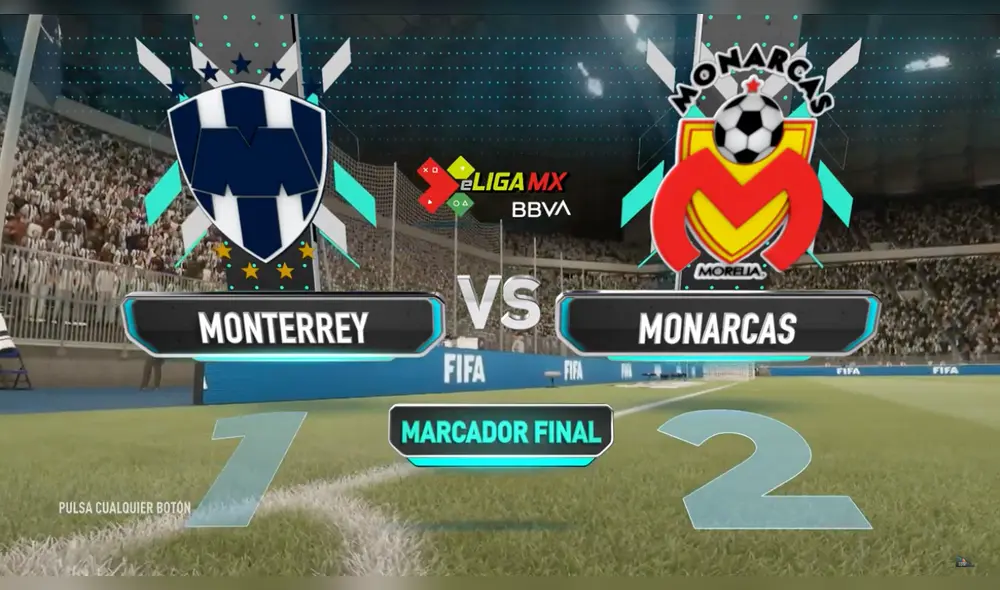 Marcador final del Monterrey vs. Morelia (1-2) por la eLiga MX. Foto: Captura. Marcador final del Monterrey vs. Morelia (1-2) por la eLiga MX. Foto: Captura.