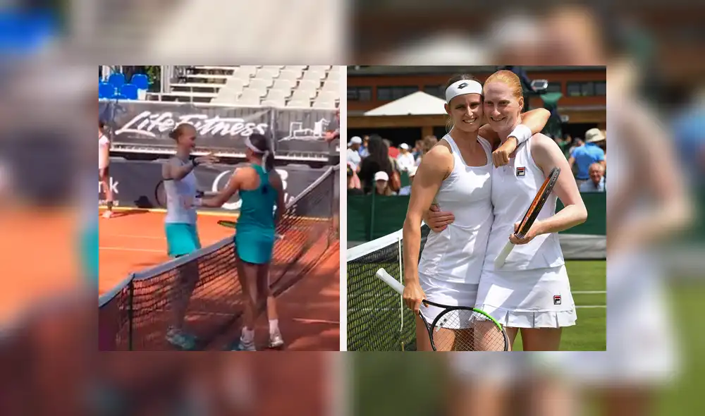 Novias se enfrentan en partido de tenis y emocionan con tierno saludo al terminar el duelo [VIDEO]