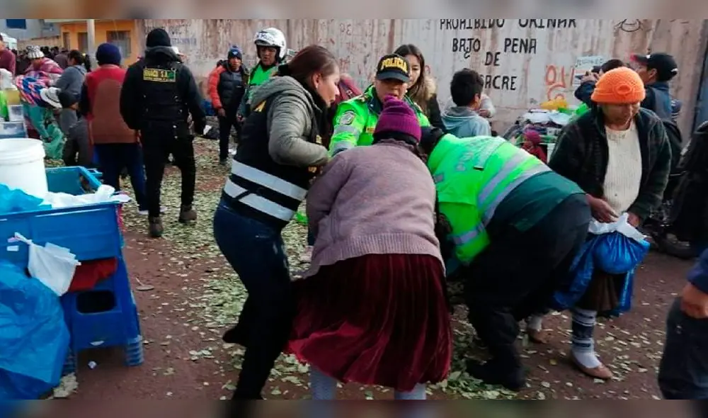 Incautan 1800 kilos de hoja de coca durante accidentado operativo en Puno.