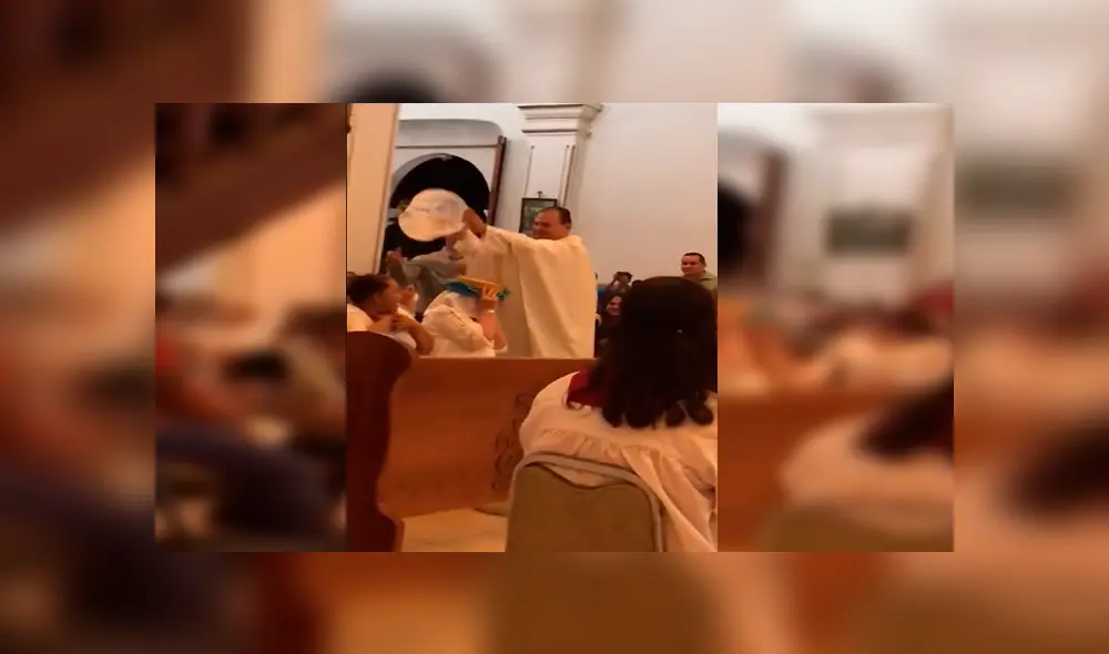 Facebook viral: sacerdote santifica a sus fieles y les echa agua bendita en balde Facebook viral: sacerdote santifica a sus fieles y les echa agua bendita en balde