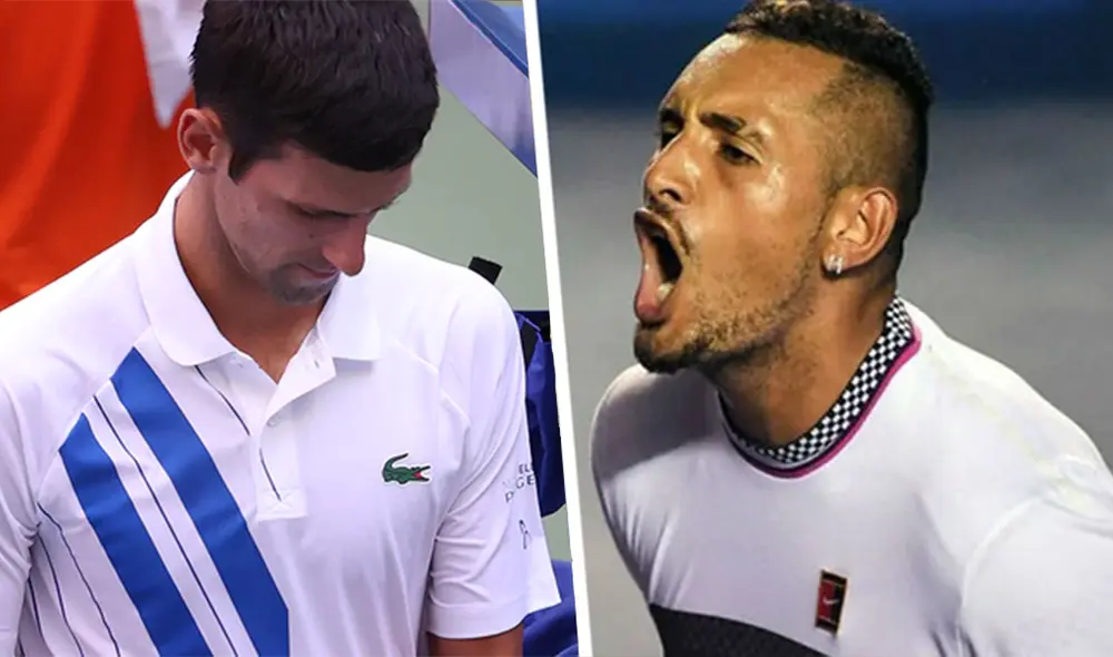 Nick Kyrgios creó una peculiar encuesta en sus redes con relación al incidente que protagonizó Novak Djokovic. Composición: AFP/EFE.
