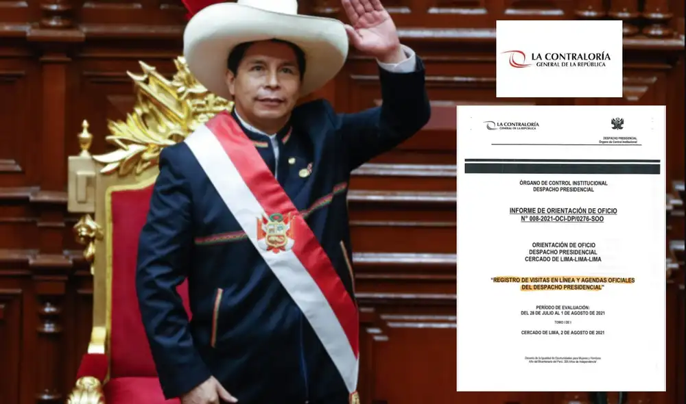 Contraloría advirtió que Castillo no registró visitas. Foto: Composición.