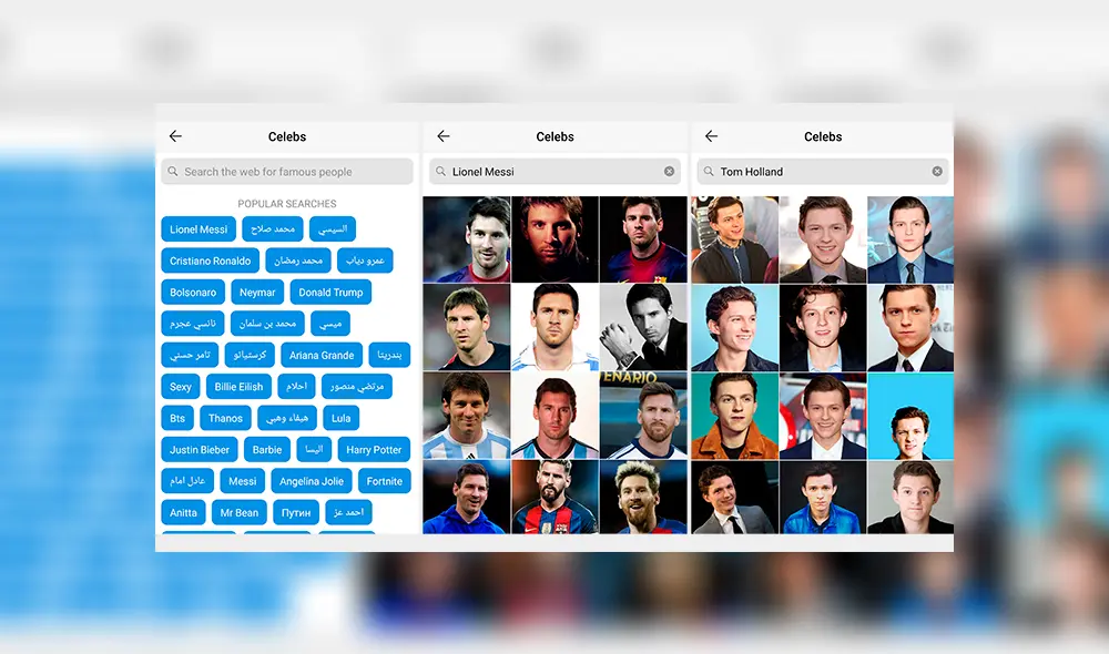 FaceApp cuenta con un buscador integrado para utilizar imágenes de celebridades. FaceApp cuenta con un buscador integrado para utilizar imágenes de celebridades.