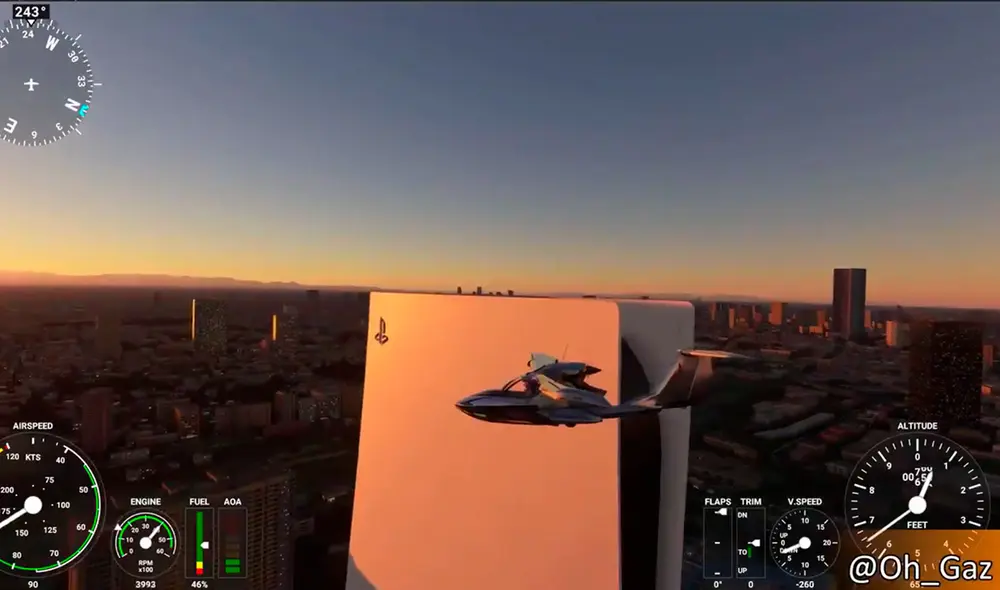 El edificio de Sony Computer Entertainment se convierte en la consola PS5. Foto captura: Twitter