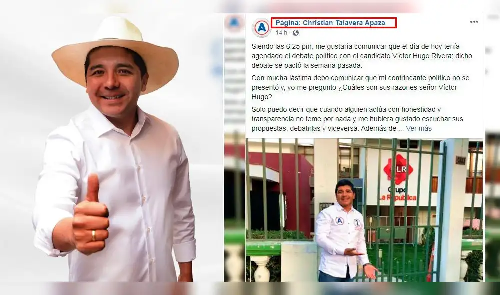 Captura de la mencionada publicación en la red social Facebook.