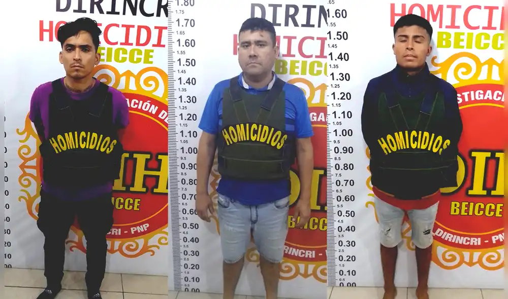 Estos criminales son acusados de asesinar a un comerciante de Comas. Foto: PNP Estos criminales son acusados de asesinar a un comerciante de Comas. Foto: PNP