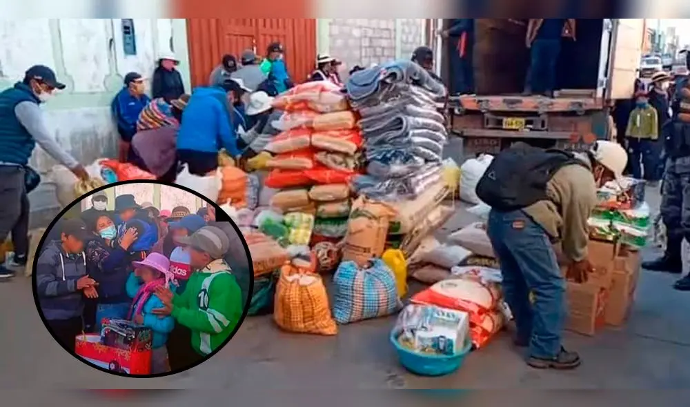 Niños también recibieron sacos con alimentos y ropa de abrigo. Niños también recibieron sacos con alimentos y ropa de abrigo.