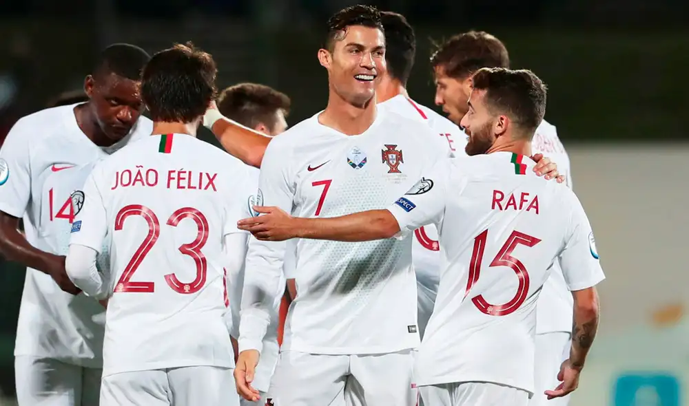 Cristiano Ronaldo marcó cuatro goles en la victoria de Portugal sobre Lituania por la fecha 6 del Grupo B de las Eliminatorias rumbo a la Eurocopa 2020. | Foto: EFE