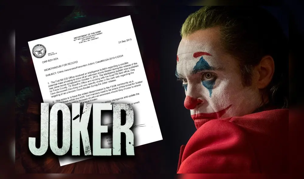 Las autoridades de los Estados Unidos temen que ocurra un atentado durante el estreno de Joker. Las autoridades de los Estados Unidos temen que ocurra un atentado durante el estreno de Joker.