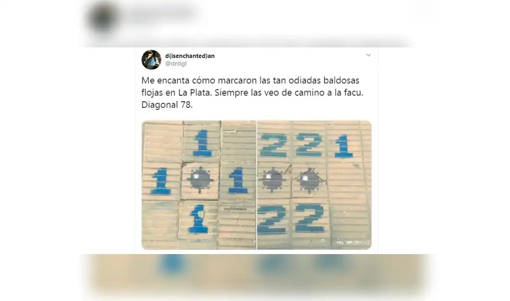 Pintó las veredas como el juego Buscaminas para evitar que las personas pisen las losetas rotas [FOTOS]