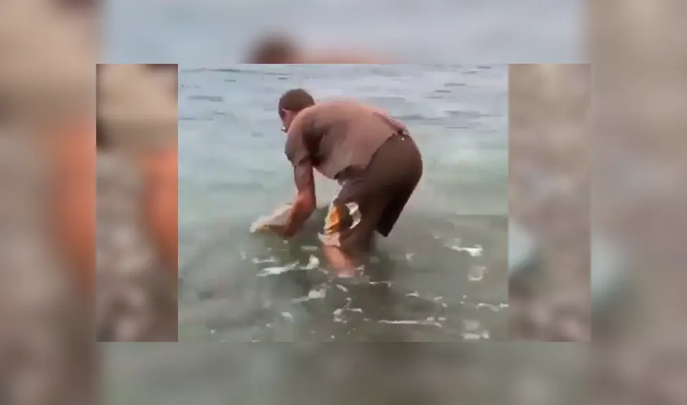 En Facebook se hizo viral el extraño aspecto de una criatura que atrapó un pescador.