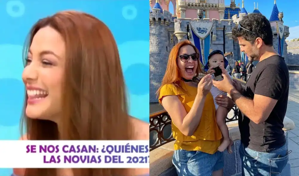 Natalia Salas emocionada por su futura boda con Sergio Coloma. Foto: composición/ captura de América TV/ Instagram