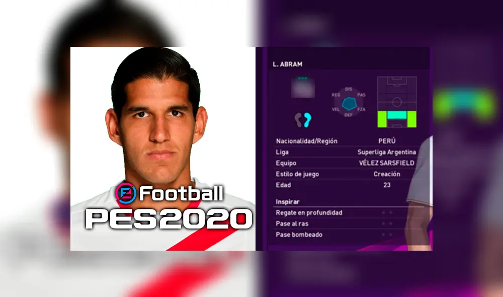 Así se ve y juega Luis Abram de la selección peruana en PES 2020.