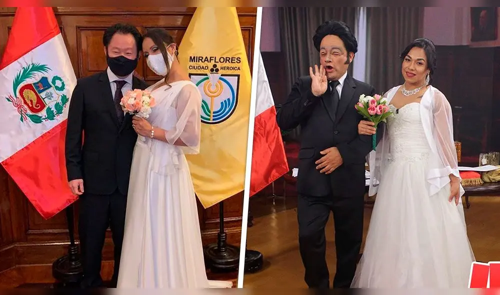 El destacado imitador de Latina fue entrevistado antes de su sketch sobre la boda de secreta de Kenji Fujimori. Foto: composición