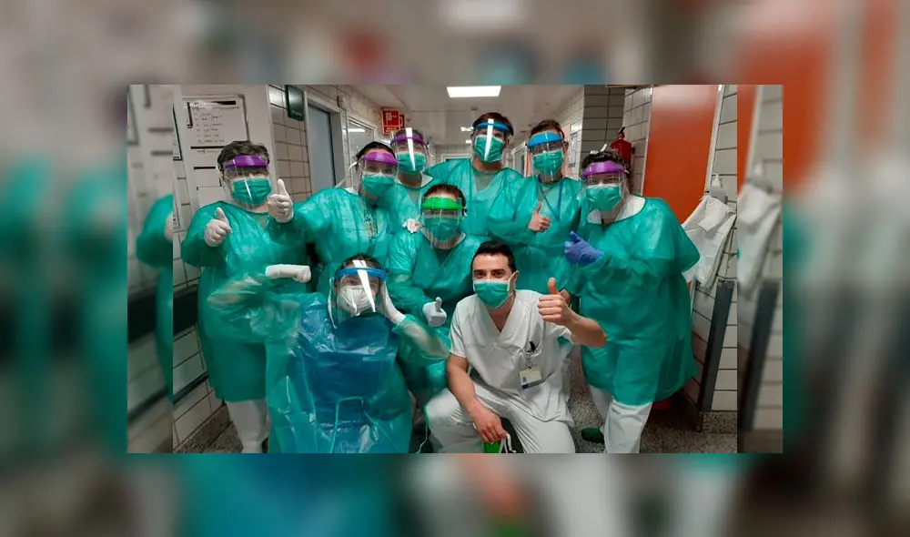 Estos voluntarios ya han distribuido 350 000 viseras hasta el 29 de marzo. (Foto: Twitter) Estos voluntarios ya han distribuido 350 000 viseras hasta el 29 de marzo. (Foto: Twitter)